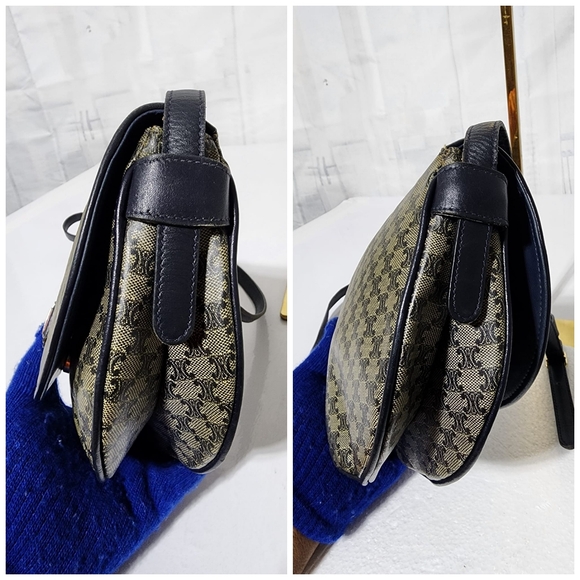 CELINE Macadam Crossbody Bag Navy Blue/Beige - Picture 9 of 16